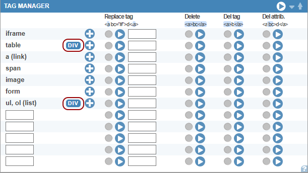 Table and List to DIV Converter