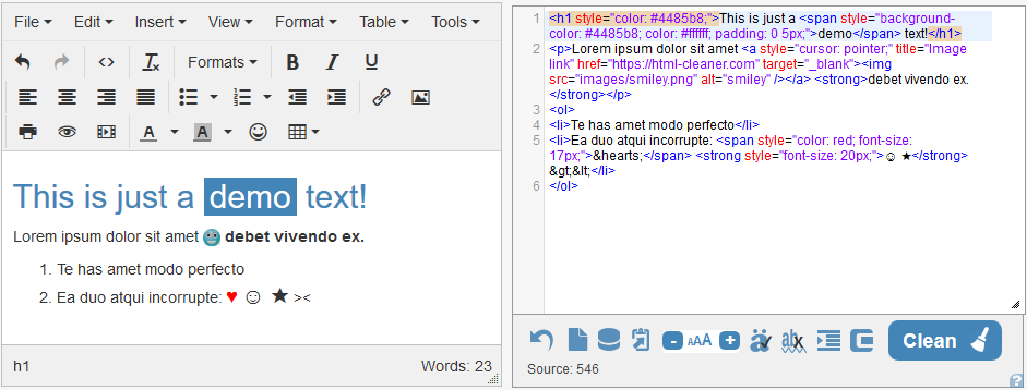 Visual and Source HTML Editor